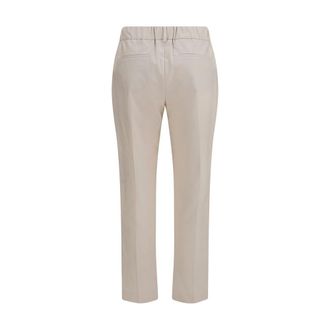 Brunello Cucinelli Womens Beige Cotton Casual Pants
