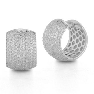 Glaze Jewelry Sterling Silver Pave Bold Chunky Hoops