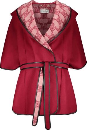 Max Mara Mantella con cappuccio - Rosso