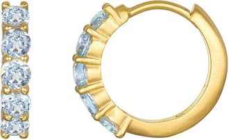 Satya Jewelry Shine with Compassion Blue Topaz Huggie Earrings