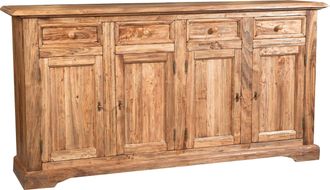 Biscottini International Alacena De Estilo Country De Madera Maciza De Tilo Acabada Con Efecto Natural 202 X45x103 Cm
