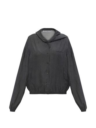 Alexander Wang Drapey Hoodie w/ Front Placket