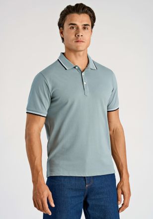 Lindbergh Poloshirt LINDBERGH, Herren, Gr. XXL, deep aqua, Piqu&eacute;, Obermaterial: 100% Baumwolle, gerade h&uuml;ftbedeckend, Rundhals, B&uuml;ndchen kontrastfarben, Shirts 