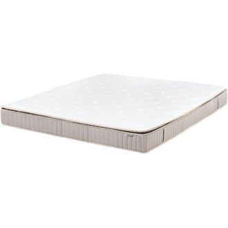 Beliani Materasso a durezza media in lattice da 3 piedi in poliestere sfoderabile con cerniera e design a 7 zone bianco 180 x 200 cm Daydream