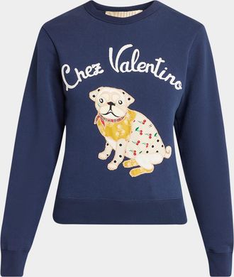 Valentino Garavani Embroidered Cotton Jersey Sweatshirt
