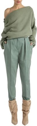 Balmain Cotton high-waisted trousers in Green at Nordstrom, Size 34