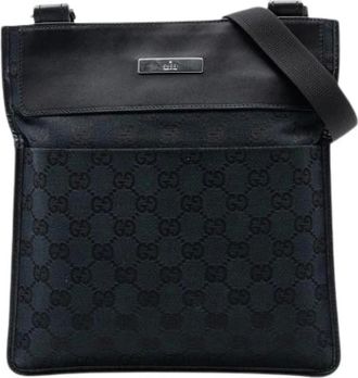 Gucci Pre-owned Cross Body Bags, female, Blue, Size: ONE SIZE Pre-owned Vintage Canvas Cross Body Bag