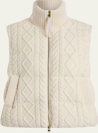 Varley Irina Cable-Knit Puffer Vest