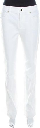 Escada White Stretch Denim High Rise Straight Leg Tessa Jeans