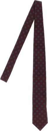Brunello Cucinelli Maroon Chevron Printed Tie
