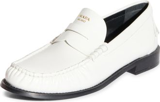 Prada Ruched Toe Penny Loafer in Bianco at Nordstrom, Size 10.5Us