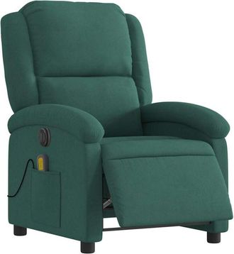 vidaXL Sill&oacute;n Reclinable De Masaje El&eacute;ctrico Terciopelo Verde Oscuro Vidaxl