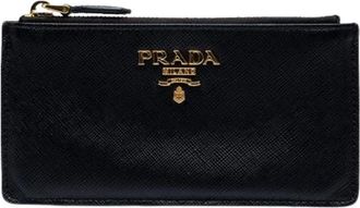 Prada Pre-owned Card Holder - Dames - Pre-owned - Zwart - Maat: ONE Size Leer