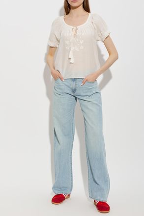 Re/Done Top Katie, Womens, Cream