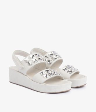 Pedro Garcia White suede wedge sandal | Lilibeth | Spring Summer 25 | PEDRO GARCIA