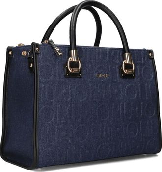 Liu Jo Tassen, Dames, Blauw, ONE Size, Wol, Blauwe Boston-tas voor herfst/winter