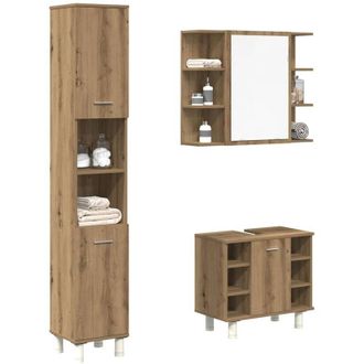vidaXL Vidaxl - Juego De Muebles Ba&ntilde;o 3 Piezas Madera Ingenier&iacute;a Roble Artisan