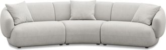 Castlery Auburn Curve Sofa Customized, Medium Grey Performance Fleece, Spill Resistant, Modular, Castlery