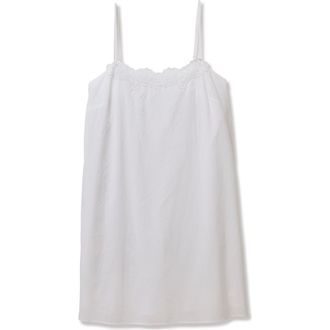 Petite Plume Fleur Cotton Voile Slip Nightgown in White at Nordstrom, Size X-Large