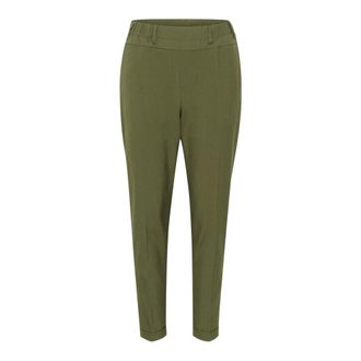Kaffe Slim-fit Broeken - Dames - Broeken - Groen - Maat: 2XL