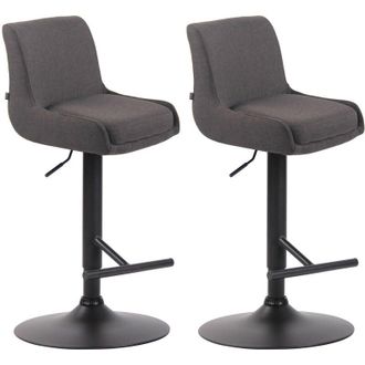 Clp Set 2 Sgabelli Bancone Club in Tessuto grigio scuro nero