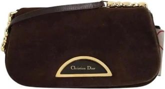 Dior Pre-owned Shoulder Bags, female, Brown, Size: ONE SIZE Pre-owned Vintage Suede Shoulder Bag