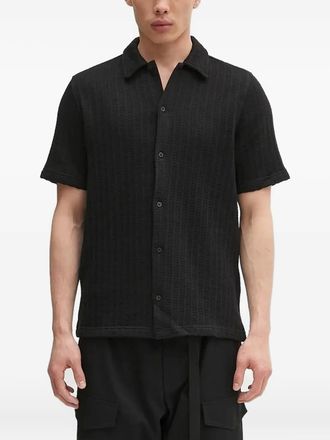 Samsøe & Samsøe Camicia a coste a maniche corte - Nero