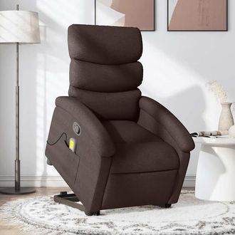 vidaXL Vidaxl - Silla De Masaje Reclinable De Pie De Tela Marr&oacute;n Oscuro
