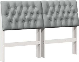 vidaXL Upholstered Headboard Light Grey 140 cm Solid Pine Wood vidaXL