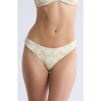Dippin' Daisy's Swimwear Palm Floral Bikini Bottoms in Rose/Milk at Nordstrom Rack, Size X-Large