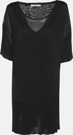 Marina Rinaldi Black Stretch Knit Half Sleeve Sweater Set