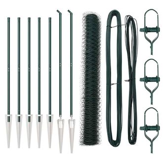 Berkfield Home Hexagon Fence Green 1.2x10 m Steel