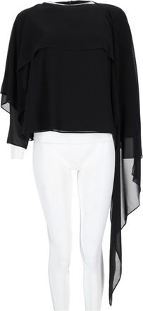 Maison Margiela Black Asymmetrical Sheer Layered Top