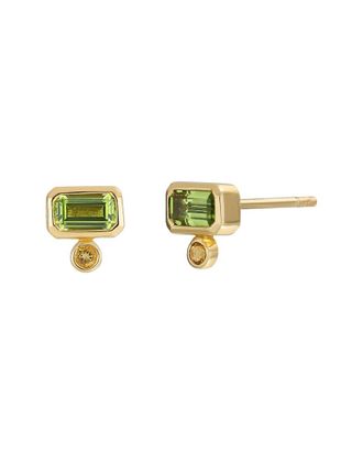 Bony Levy 14K 0.62 Ct. Tw. 2 Citrine And 2 Peridot Stud Earring