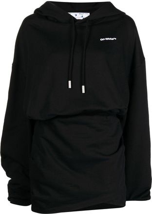 Off-white For All hooded dress - women - Cotton - S - Black