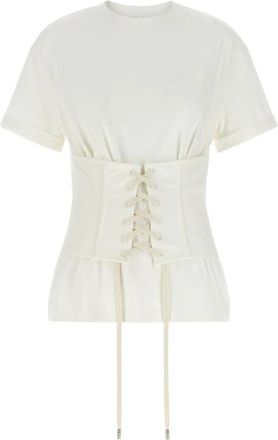Alexander McQueen Alexander McQueen, Blouses, female, White, Size: S Corset T-Shirt