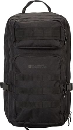 Mountain Warehouse Legion 35L Backpack - Rain Cover Hiking Rucksack, Whistle Camping Daypack Black