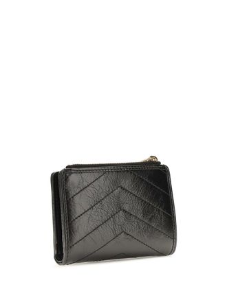 Saint Laurent Womens Niki Vintage Leather Bifold Wallet Nero Calf Bos Taurus