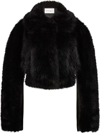 Nina Ricci Boxy Faux Fur Jas - Dames - Jassen - Zwart - S - Polyester - Jassen