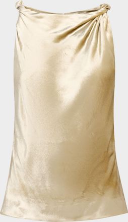 Adam Lippes Selima Twisted Velvet Sleeveless Top