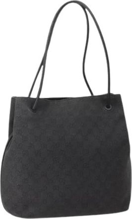 Gucci Pre-owned Bucket Bags, female, Black, Size: ONE SIZE Pre-owned Canvas gucci-bags