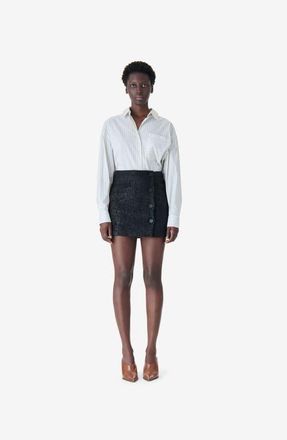Iro Konia Mini Skirt in Shiny Black at Nordstrom, Size 40 Eu
