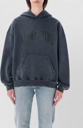 Anine Bing cotton oversized logo-print hoodie