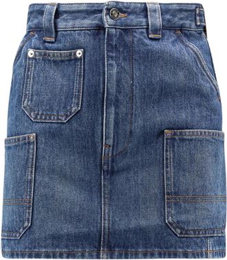 Givenchy Mini Cargo Rok - Dames - Spijkerrokken - Blauw - S - Katoen - Rokken