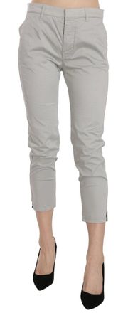 Jucca Cotton High Waist Skinny Cropped Trousers Womens Pants