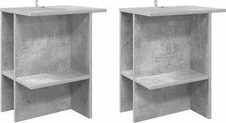 vidaXL Mesa De Caf&eacute; 2 Uds. Gris Hormig&oacute;n 40 X 30 X 49 Cm Vidaxl