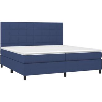 vidaXL Vidaxl - Cama Box Spring Con Colch&oacute;n Tela Azul 200x200 Cm