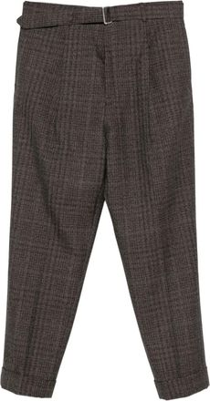 Officine Générale belted check trousers - Brown