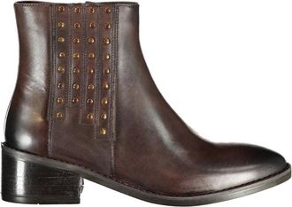 Caf&egrave;noir Enkellaars - Dames - Laarzen met Hak - Bruin - 39 EU - Leer - Schoenen