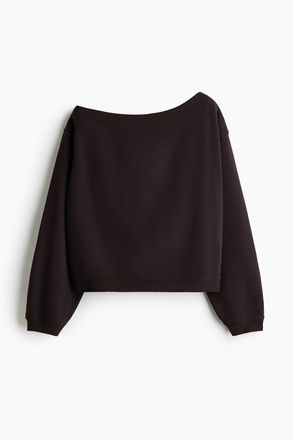 H&M One-Shoulder-Sweatshirt - Brown